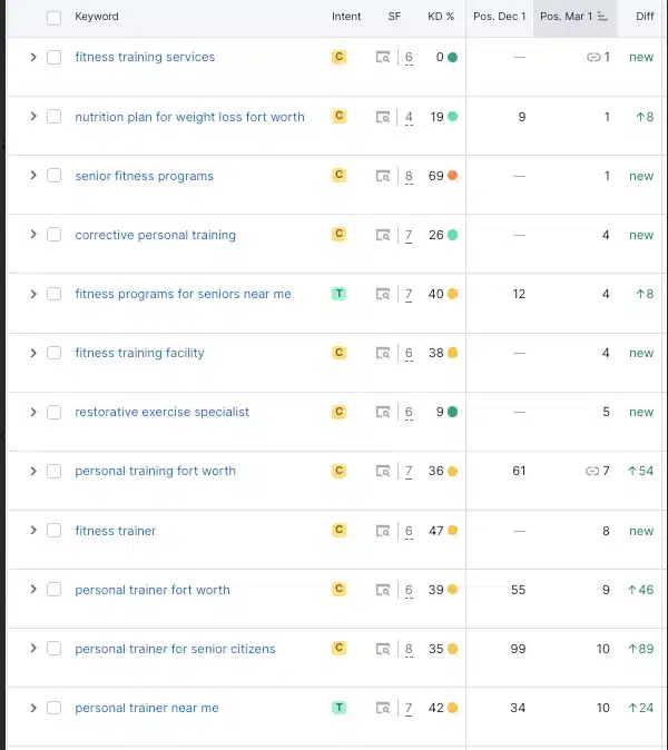 Search Engine Optimization Fort Worth keyword rankings